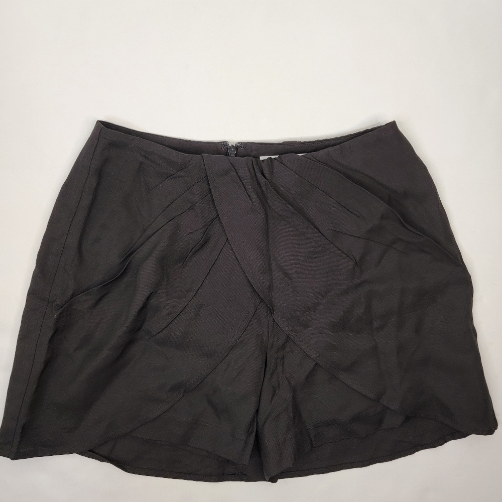 L'academie Sz Small Skirt Skort Black Faux Front Wrap Black
